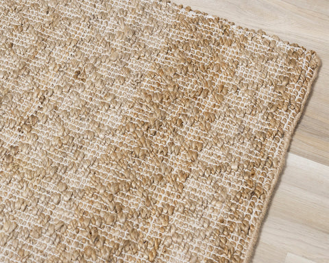 Naturals Jute Rug - Light Oak Diamond corner