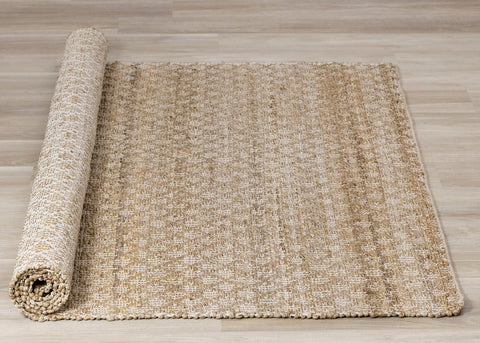 Naturals Jute Rug - Light Oak Diamond roll on floor