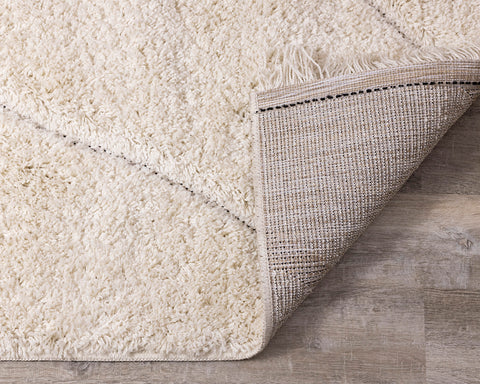 Novato Rug - Waves corner flipped to show underside