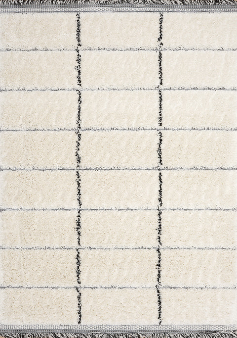 Novato Rug - Black Stripes full sample