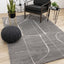 Ravine Rug - Grey Cream Strokes in living room setting