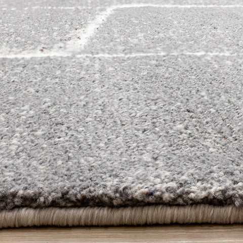 Ravine Rug - Grey Cream Strokes pile height