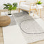 Ravine Distressed Rug - Grey Cream Modern Abstract in living room setting