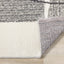 Ravine Distressed Rug - Grey Cream Modern Abstract corner flipped to show underside