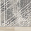 Ravine Rug - Grey Cream Distressed Lines corner detail