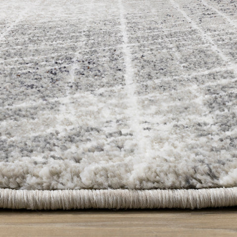 Ravine Rug - Grey Cream Distressed Lines pile height