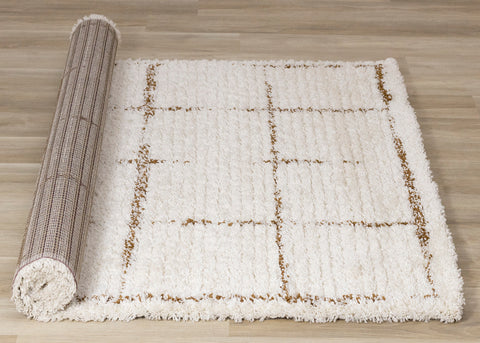 Rondo Rug - Grid roll on floor