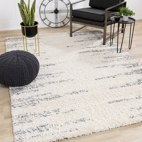 Rondo Rug - Modern Stripes in living room setting