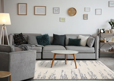 Rondo Rug - Modern Stripes in living room setting