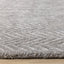 Royal Natural Wool Rug - Grey Chevron pile height