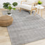 Royal Natural Wool Rug - Grey Chevron in living room setting