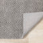 Royal Natural Wool Rug - Grey Chevron corner flipped to show underside