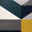 Safi Rug - Geometric Blue Grey Yellow full sample