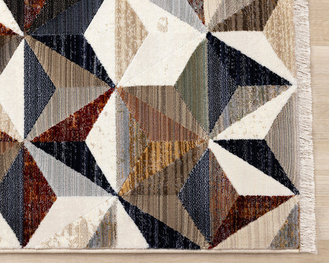 Samira Rug - Geometric Stars corner detail