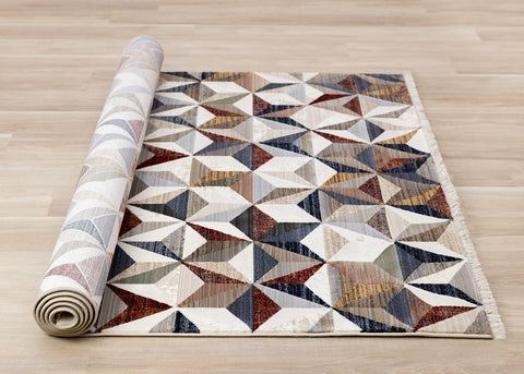 Samira Rug - Geometric Stars roll on floor