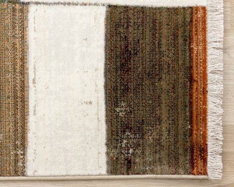 Serene Rug - Orange Blue corner detail