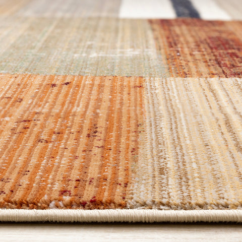 Serene Rug - Orange Blue pile height