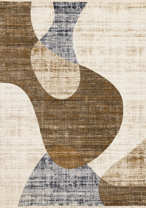 Serene Distressed Rug - Curvy Shapes full sample