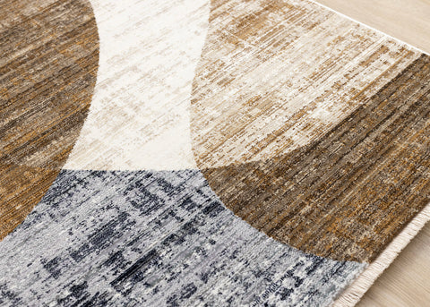 Serene Distressed Rug - Curvy Shapes corner