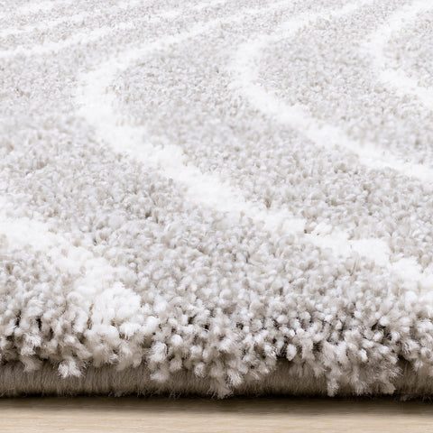 Shira Soft Touch Rug - Grey Waves pile height