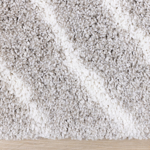 Shira Soft Touch Rug - Grey Waves side detail