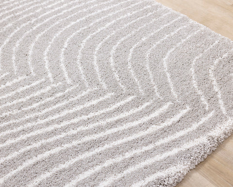 Shira Soft Touch Rug - Grey Waves corner