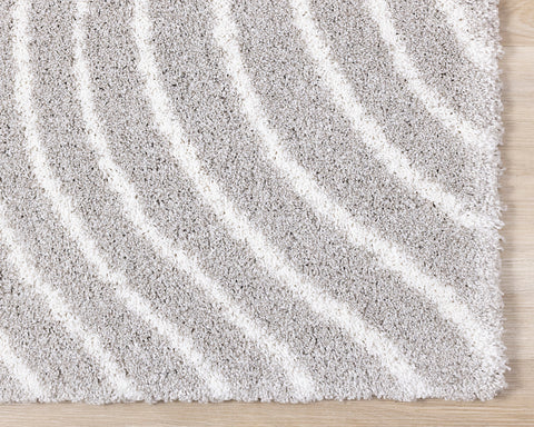 Shira Soft Touch Rug - Grey Waves corner detail