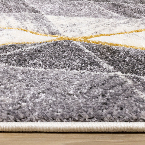 Soho Rug - Grey Yellow Diamonds pile height