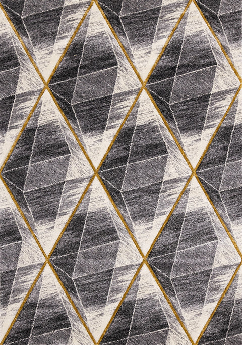 Soho Rug - Grey Yellow Diamonds full sample