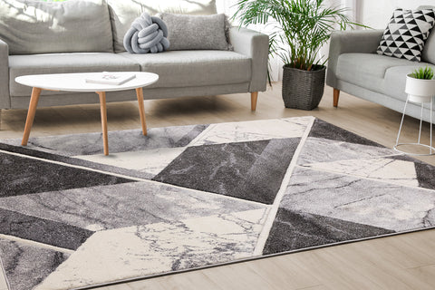 Soho Rug - Geometric Marble in living room setting