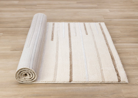 Sully Rug - Brown Staggered Lines roll on floor