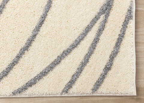 Sully Rug - Grey Swirl corner detail