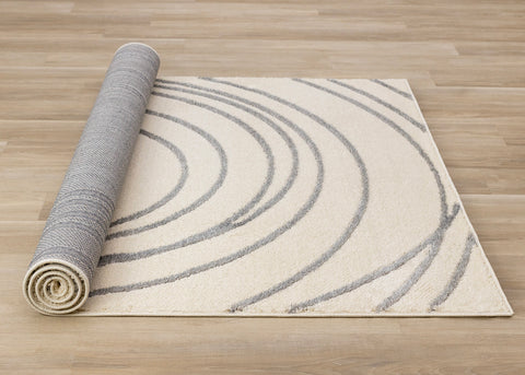 Sully Rug - Grey Swirl roll on floor