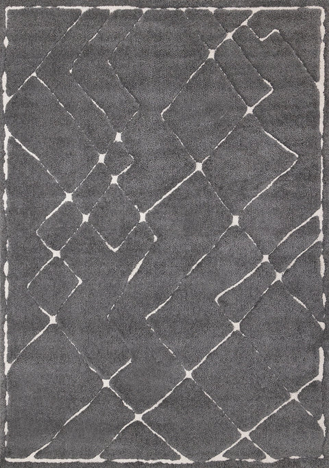 Talia Rug - Black Broken Lattice full sample