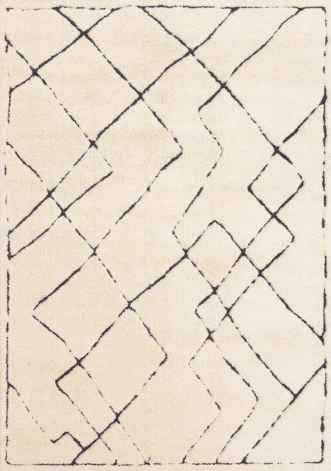 Talia Rug - White Broken Lattice full sample