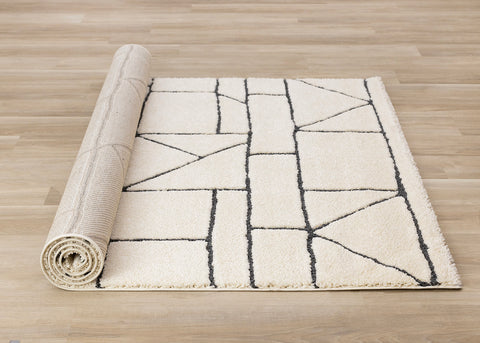 Talia Rug - Geometric Lattice roll on floor