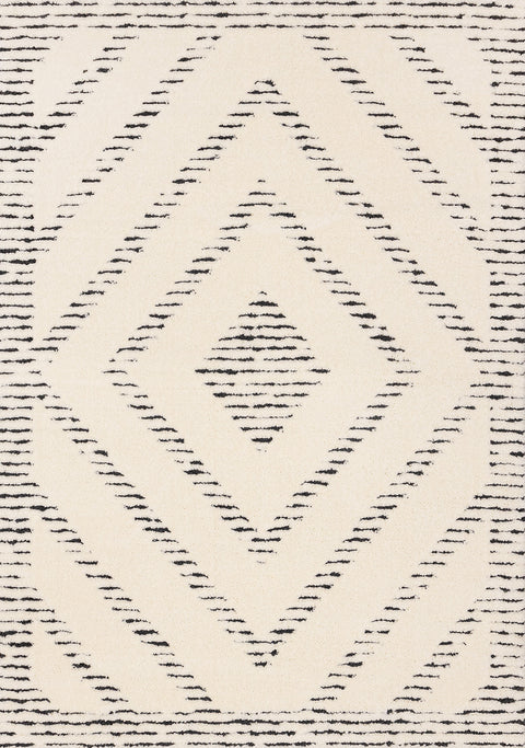 Talia Rug - Black Striped Diamond full sample