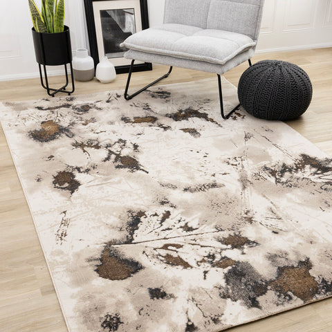 Zola Distressed Rug - Foliage in living room setting