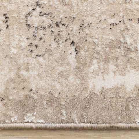 Zola Distressed Rug - Beige Cream side detail