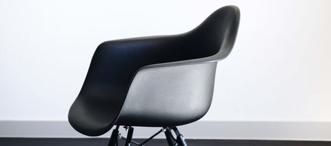 Scandinavian lounge chair in black fiberglass