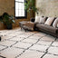 Maroq Shag Rug - Black & White Diamonds