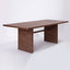 Walnut dining table, with solid wood ribbed base, and walnut veneer top.